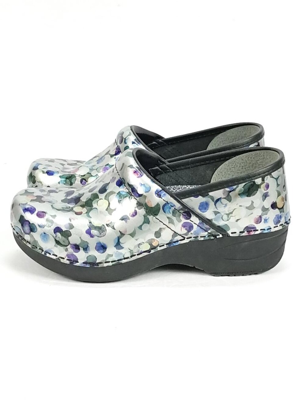 Dansko XP 2.0 Clogs Women Size EU 36 Leather Multicolor Speckled Paint Splotches